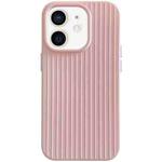 For iPhone 12 Macaroon Tile Stripe TPU Hybrid PC Phone Case(Pink)