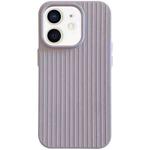 For iPhone 12 Macaroon Tile Stripe TPU Hybrid PC Phone Case(Lavender Grey)