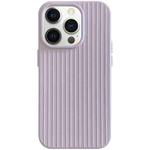 For iPhone 12 Pro Max Macaroon Tile Stripe TPU Hybrid PC Phone Case(Purple)