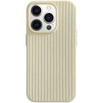 For iPhone 12 Pro Macaroon Tile Stripe TPU Hybrid PC Phone Case(Yellow)