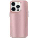 For iPhone 12 Pro Macaroon Tile Stripe TPU Hybrid PC Phone Case(Pink)