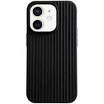 For iPhone 11 Macaroon Tile Stripe TPU Hybrid PC Phone Case(Black)