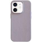 For iPhone 11 Macaroon Tile Stripe TPU Hybrid PC Phone Case(Lavender Grey)