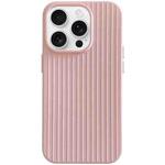For iPhone 16 Pro Max Macaroon Tile Stripe TPU Hybrid PC Phone Case(Pink)