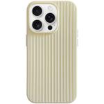 For iPhone 16 Pro Macaroon Tile Stripe TPU Hybrid PC Phone Case(Yellow)