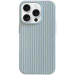 For iPhone 16 Pro Macaroon Tile Stripe TPU Hybrid PC Phone Case(Blue)
