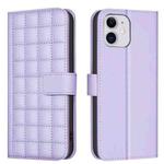 For iPhone 11 Square Texture Leather Phone Case(Purple)