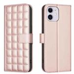 For iPhone 11 Square Texture Leather Phone Case(Rose Gold)