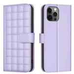 For iPhone 11 Pro Square Texture Leather Phone Case(Purple)