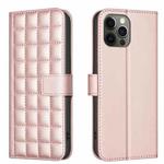 For iPhone 11 Pro Square Texture Leather Phone Case(Rose Gold)