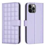 For iPhone 11 Pro Max Square Texture Leather Phone Case(Purple)