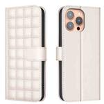 For iPhone 13 Pro Square Texture Leather Phone Case(Beige)