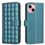 For iPhone 15 Plus / 14 Plus Square Texture Leather Phone Case(Green)