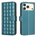 For iPhone 17 Pro Max Square Texture Leather Phone Case(Green)