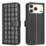 For iPhone 17 Pro Max Square Texture Leather Phone Case(Black)