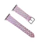 For Apple Watch 5 & 4 44mm / 3 & 2 & 1 42mm Discolor Glitter Fish Scale Texture Watch Band(Rose Pink)