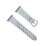 For Apple Watch 5 & 4 44mm / 3 & 2 & 1 42mm Discolor Glitter Fish Scale Texture Watch Band(Silver)