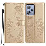 For Blackview A53 / A53 Pro Butterfly Love Flower Embossed Leather Phone Case(Gold)