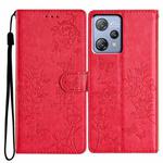 For Blackview A53 / A53 Pro Butterfly Love Flower Embossed Leather Phone Case(Red)