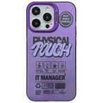 For iPhone 15 Pro Max English Label Double-sided Frosted Phone Case(Purple)