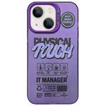 For iPhone 15 Plus English Label Double-sided Frosted Phone Case(Purple)