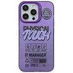 For iPhone 14 Pro English Label Double-sided Frosted Phone Case(Purple)