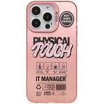 For iPhone 14 Pro Max English Label Double-sided Frosted Phone Case(Pink)