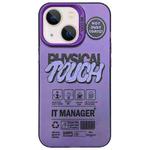 For iPhone 13 English Label Double-sided Frosted Phone Case(Purple)