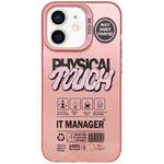 For iPhone 11 English Label Double-sided Frosted Phone Case(Pink)