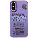 For iPhone XS / X English Label Double-sided Frosted Phone Case(Purple)