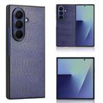 For Samsung Galaxy Z Fold7 5G Crocodile Texture Back Cover Phone Case(Blue)