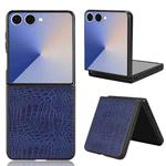 For Samsung Galaxy Z Flip7 5G Crocodile Texture Back Cover Phone Case(Blue)
