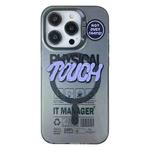 For iPhone 15 Pro Max English Label Double-sided Frosted Magsafe Phone Case(Black)