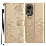 For Ulefone Note 14 Butterfly Love Flower Embossed Leather Phone Case(Gold)