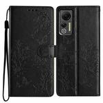 For Ulefone Note 14 Butterfly Love Flower Embossed Leather Phone Case(Black)