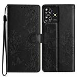 For ZTE Blade A73 4G Butterfly Love Flower Embossed Leather Phone Case(Black)