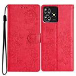 For ZTE Blade A73 4G Butterfly Love Flower Embossed Leather Phone Case(Red)