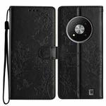 For ZTE Blade A73 5G Butterfly Love Flower Embossed Leather Phone Case(Black)