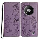 For ZTE Blade A73 5G Butterfly Love Flower Embossed Leather Phone Case(Purple)