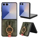 For Samsung Galaxy Z Flip7 5G Wristband Leather Back Phone Case(Green)