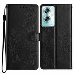 For OPPO A79 / A2 5G Butterfly Love Flower Embossed Leather Phone Case(Black)