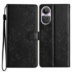 For OPPO Reno10 / Reno10 Pro Butterfly Love Flower Embossed Leather Phone Case(Black)