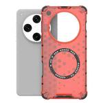 For OPPO Find X8 Pro 5G Honeycomb Magnetic Ring Shockproof Phone Case(Red)