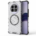 For Realme 13 Pro 5G Global Honeycomb Magnetic Ring Shockproof Phone Case(White)