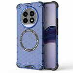 For Realme 13 Pro 5G Global Honeycomb Magnetic Ring Shockproof Phone Case(Blue)