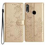 For Huawei P Smart Z Butterfly Love Flower Embossed Leather Phone Case(Gold)