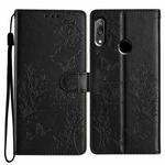 For Huawei P Smart Z Butterfly Love Flower Embossed Leather Phone Case(Black)