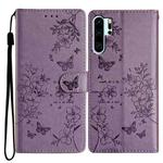 For Huawei P30 Pro Butterfly Love Flower Embossed Leather Phone Case(Purple)