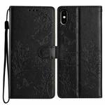 For Huawei Y5 2019 Butterfly Love Flower Embossed Leather Phone Case(Black)