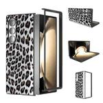 For Samsung Galaxy Z Fold6 Black Frame Leopard Full Coverage Phone Case(Silver)